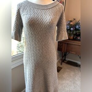 100% cashmere cable knit style dress